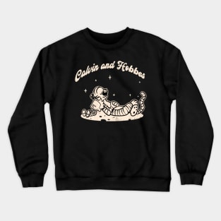 Drawing retro Vintage 80s and 90s best friends sleep Crewneck Sweatshirt